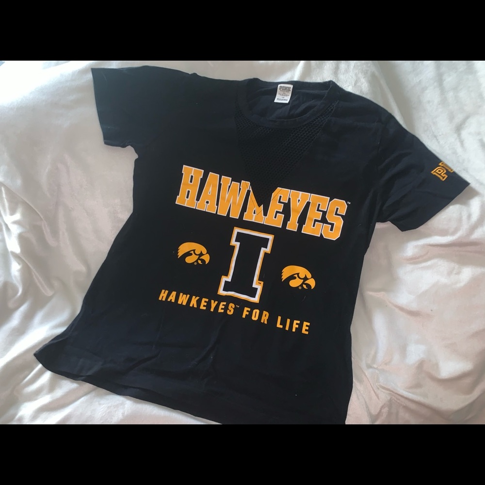 Hawkeyes Pink Netted V-Neck